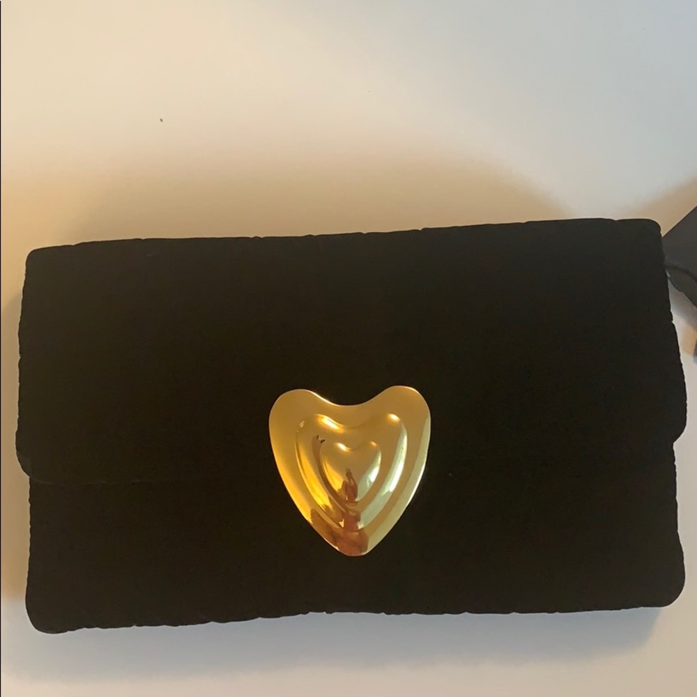 Escada velvet black heart bag/clutch